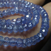 18 inches full strand - amazing - blue - beautifull - TANAZANITE - super sparkle - micro faceted rondell beads - size 3 - 3.5 mm approx